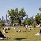 Brooklyn, New York - May 27, 2023: people enjoying a sunny day in Marsha P. Johnson state park. License Type: media Download Time: 2023-12-13T12:36:29.000Z User: FergalCo Is Editorial: Yes purchase_order: