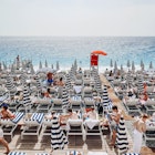 Nice, France - September 17, 2023: Beaches in Nice in September, License Type: media, Download Time: 2025-03-07T20:24:34.000Z, User: rhylton_redventures, Editorial: true, purchase_order: 56530 - Guidebooks, job: Lonely Planet, client: Lonely Planet WIP, other: Rhianydd Hylton